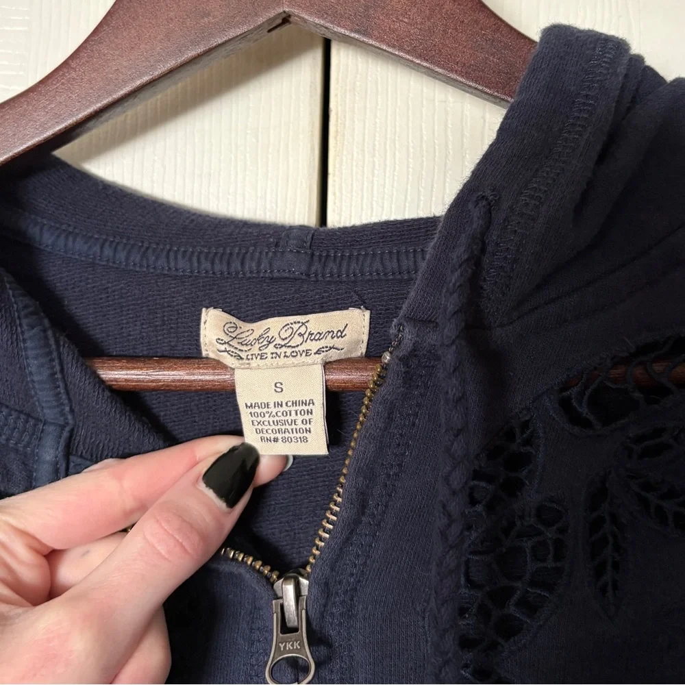 Lucky Brand Cutout Zip Hoodie - Picture 5 of 6